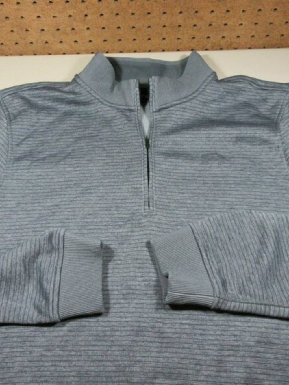 Under Armour mens heathered Striped Storm lined ColdGear 1/2 zip L EUC